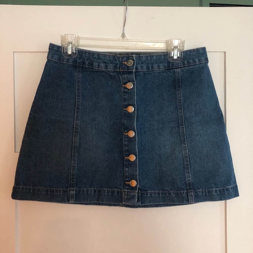 HM Denim Button Front Mini Skirt